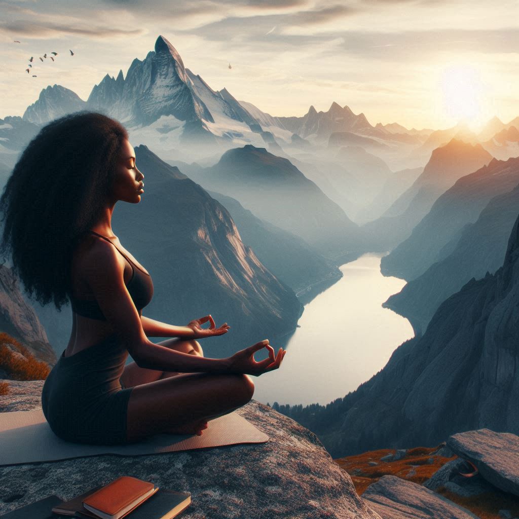 As 10 Montanhas Mais Silenciosas para Meditar no Topo com uma mulher negra na imagem pulsenaweb